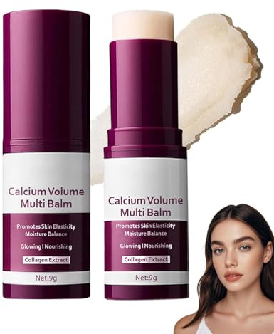 ZKUNL 2 stycken kalcium multibalm, under Eye Brightener Anti-Aging & Firming Korean Skincare pinne, kalcium volym multi balm, koreansk kollagen fuktpenna, för ögon, hals, ansikte