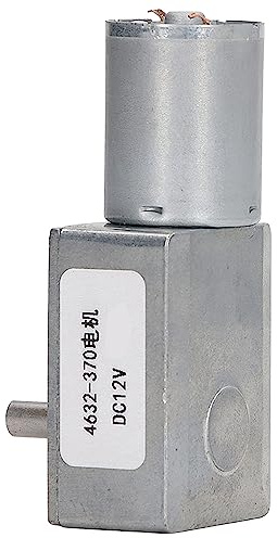 ViaGasaFamido Motoriduttore a Vite Senza Fine DC 12V 35 Giri/min con Riduttore per Giradischi Autobloccante, Coppia Elevata per Albero da 6 Mm per Distributori Automatici (1RPM)