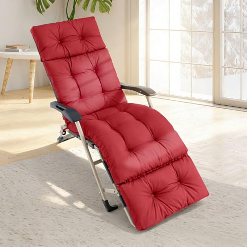 BOUFEIDA Sonnenliege Auflage, Liegenauflage 190x55x10cm | Deckchair auflage, Wasserdicht, UV Lichtecht, Gartenstuhlauflagen für Sonnenliege mit Riemen, Deckchair Gartenmöbel Kissen