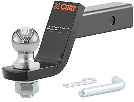 CURT 45056 Trailer Hitch Mount with 2-Inch Ball & Pin, Fits 2-In Receiver, 7,500 lbs, 4-Inch Drop