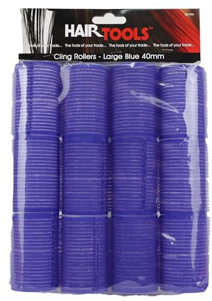 Hair Tools Cling Rollers. Self Grip Roller Set. Volume Rollers For Curling And Styling. Use On Wet Or Dry Hair. Salon Hairdressing Curlers For Long Or Short Styles (12 Pack x 40mm) Blue