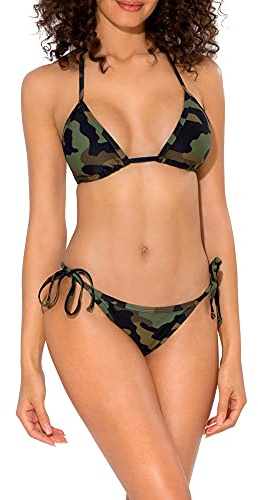 Smart & Sexy womens String Bikini Set, Modern Camo, Medium US