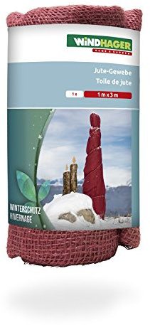 Jute Deko Band Jutesack Winterschutz Pflanzenschutz Gewebe Deko Windhager, Auswahl:Jute Gewebe Rot 1x3m