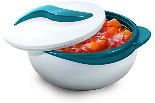 Pinnacle - Casseruola isolata con coperchio da 2,6 qt. Scaldavivande termica, ottima ciotola termica per zuppa/insalata, contenitore per alimenti caldi in acciaio inox, set regalo per mamme, vacanze