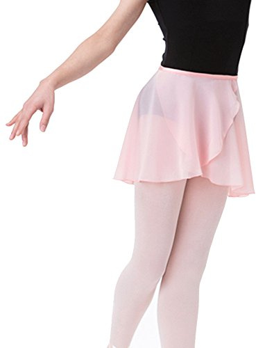 EASTBUDDY Ballet Skirt Chiffon Wrap Dance Skirt for Women & Girls,Pink,L(Height 5.3-5.6ft)