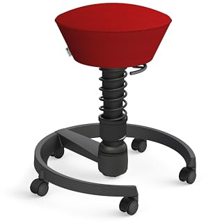 aeris Swopper Air – Ergonomischer Hocker mit extra weicher Polsterung – Bürohocker höhenverstellbar mit Rollen –Sitzhocker für einen gesunden Rücken, Feder Standard