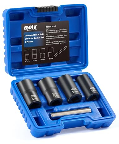 OMT Juego De Douilles Torsadées, Kit Extracteur d'Écrous 5 Pièces, 1/2