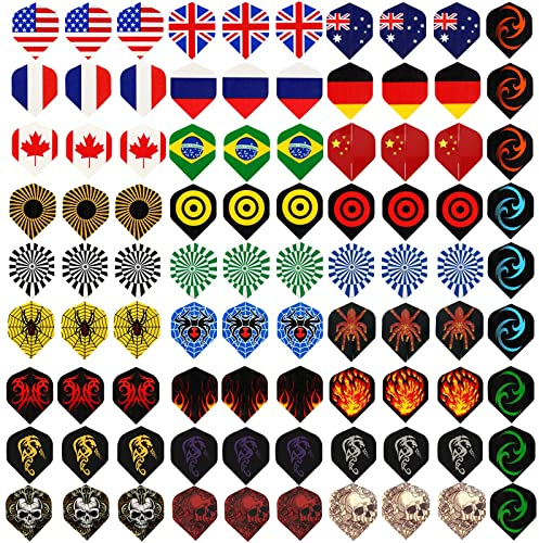 WLHGH Dart Flights, 90 Stück Darts-Zubehör, Standard Shape for Soft Dart and Steel Dart, Accessories for Darts(30 Sets 90 Stück)
