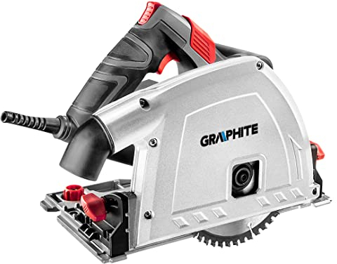 GRAPHITE Sega circolare e sega a tuffo 1200 W, lama 165 x 20 mm, velocità 2200-5200 giri/min, angolo di taglio 0° - 47°, profondità di taglio 57/52mm, puntatore laser, peso 4,6 kg