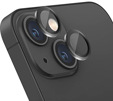 Giftorld Protector de lente de cámara diseñado para iPhone 13/13 Mini, anillo 3D de aluminio de aviación, vidrio templado 9H, protección de 360 grados, claridad HD, diseño único de 4 niveles,