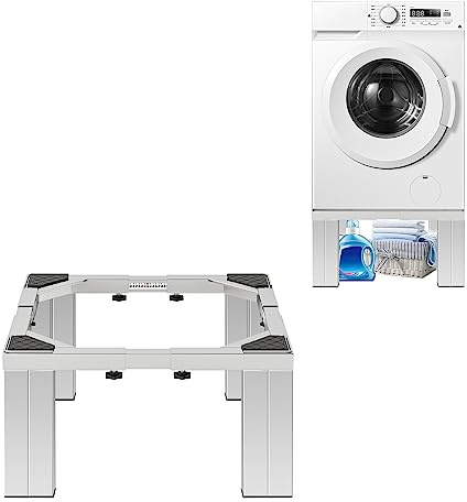 Chinchilla Heavy Duty Mini Fridge Stand-Adjustable Washing Machine Base Stand with 4 Heavy Duty Feet Increase 12 inch Height Universal Dryer Stand for Refrigerator Furniture Washing Dryer