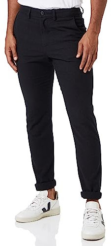 SELETED HOMME Slhslim-Miles 175 Brushed Pants W Noos Pantalones, Negro/Detalles: Estructura, 30W x 32L para Hombre