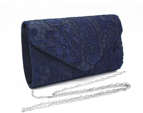 Fililogor Elegante Handtasche Abendtasche Clutch Clutch Damen Handtasche Umhängetasche mit Umschlag Spitze Abendtasche Party Ball Tasche, blau