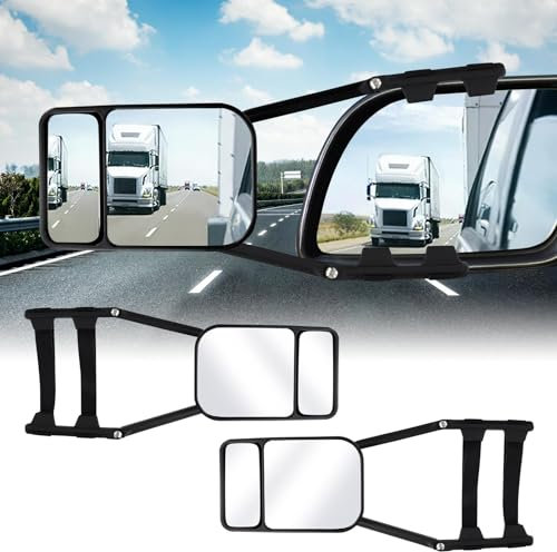 Car Towing Mirrors, 2 PCS Extended Rearview Mirrors, Adjustable Blind Spot Mirror for Cars, SUVs, Trailers, RV, Vans