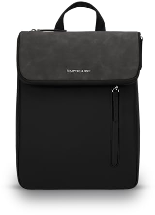 Kapten & Son Rucksack Vallen All Black 6 L | Rucksack Damen & Herren Schwarz | ideal als Tagesrucksack, Daypack, für die City | Rucksackhandtaschen