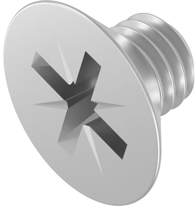 SECCARO Vite a testa svasata M4 x 5 mm, in acciaio Inox V2A VA A2, DIN 965, con impronta a croce/PZ, filettatura completa, 20 pezzi