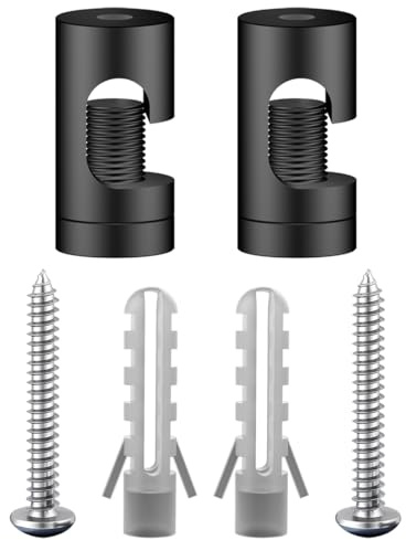 OASHISU J-Decken-Dezentralisierer für Kabel [2 Stück, Aluminiumlegierung, Schwarz] - Haken für Kronleuchter, elektrische Kabelklemme für Wand oder Decke