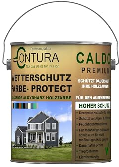 Contura Wetterschutzfarbe 1 Liter Holz Dauerschutzfarbe Deckend Buntlack Holzfarbe Holzlasur Seidenmatt (Farblos)