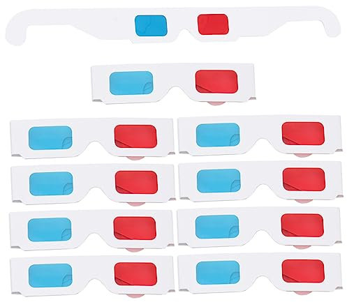 Uonlytech 40 Piezas 3D Gafas De Papel 3D Gafas 3D Gafas para Ver Películas 3D TV Gafas Rojas Gafas De Refracción Gafas para Cian 3D Gafas Marco para TV Televisión De Cartón