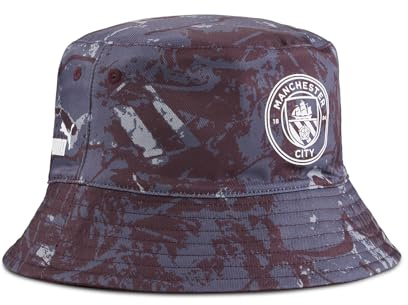 PUMA Manchester City Essentials Bucket Hat - Burgunderrot