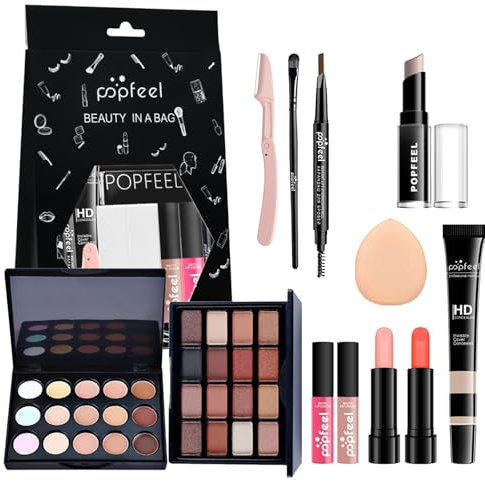 Make Up Set - All In One Schminkset Für Frauen - Multifunktions Make-Up Sets Mit Concealer-Paletten, Stifte, Cremes丨Lidschatten丨Lippenstifte丨Lipgloss丨Augenbrauenstifte丨Make-Up-Pinsel Und -Schwämme
