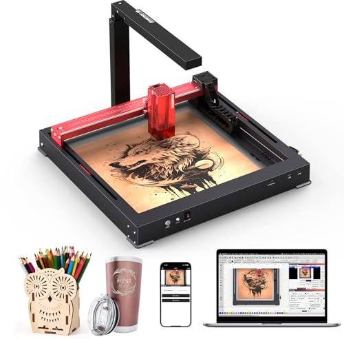 ATOMSTACK A6 Pro Laser Graviermaschine 40W mit AC2 Lightburn Kamera kabellos, Präzise Positionierung, Stapelgravur, 6W Lasergravur Maschine Laser Cutter mit Panzerkettendesign, Gravurbereich 370x310mm