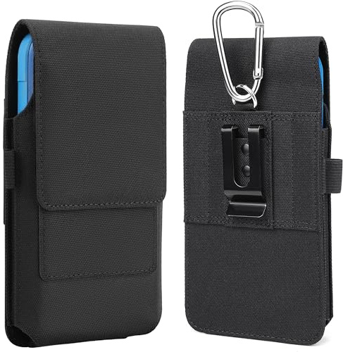 Gcepls - Custodia per cellulare in nylon con chiusura magnetica, con porta carte ID, custodia da cintura per iPhone 16 Pro Max, 15 Pro Max, Samsung Galaxy S24 Ultra, S23 Ultra, A13, A12, A42, A72 (L)