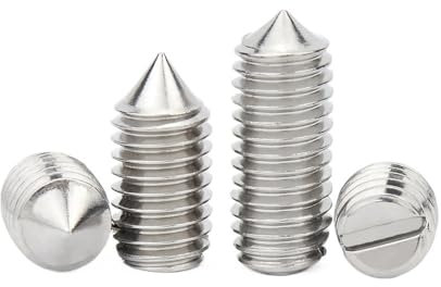 Cilky Vis à métal Vis de Jeu à tête Fendue en Acier Inoxydable, 10 pièces/lot, M2 M2.5 M3 M4, Boulon sans tête à extrémité Conique(4mm x10pcs,M4)