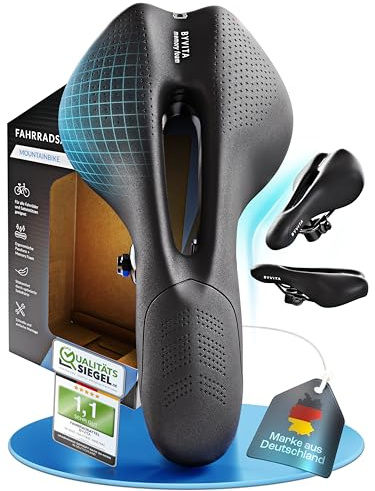 BYVITA Fahrradsattel - mit ErgoFoam+ I maximaler Fahrkomfort I ergonomischer Fahrrad Sattel für Damen & Herren I Fahrradsattel Herren bequem, Sattel Damen bequem weich