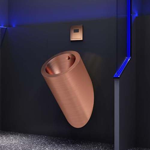 Urinoir à Rinçage pour Hommes Muraux, Urinoir Mural Acier Inox, Conception a Induction Intelligente, Adapté Aux Centres Commerciaux, Aux Prisons Et Aux écoles(Rose Gold)