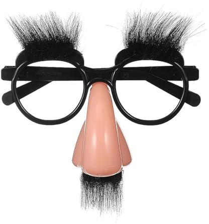 Scinzene Lustige Brille mit Nase und Schnurrbart, Karnevalsbrille für Fasching und Kostümfeiern, Witzige Brillen für Erwachsene