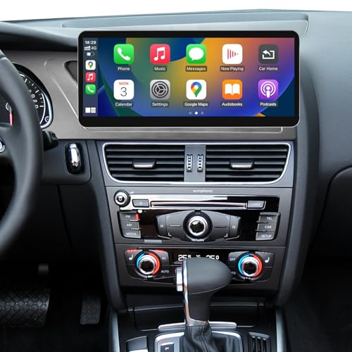 Road Top 12,3 Zoll Autoradio CarPlay für Audi A4 A5 mit 2GMMI (2009-2015) | Linux HD Touchscreen mit Ultraschmaler, Wireless CarPlay, Android Auto, MirrorLink, Carplay Bildschirm Upgrade