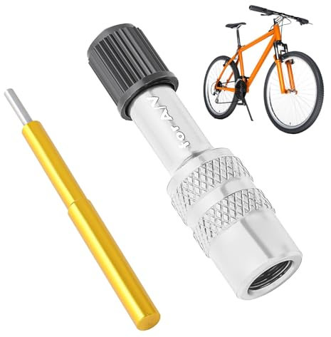 Vitsrisea Cykelventiladapter – bärbar ventilförlängning | luftadapter för framgafflar, kompatibel med racercyklar, mountainbikes och cykelpumpar för enkel luftfyllning på vägen