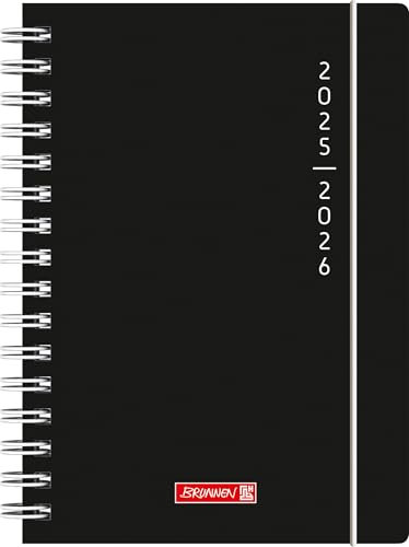 BRUNNEN Schülerkalender 2025/2026 „Plain Black“ | A5, Kunststoff