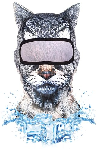 Balaclava Moto, Pasamontañas Hombre, Sotocasco Moto Verano, Pasamontañas de Gato 3D, Balaclava para Hombres y Mujeres para Ciclismo, Motociclismo, Esquí y MontañIsmo (B)