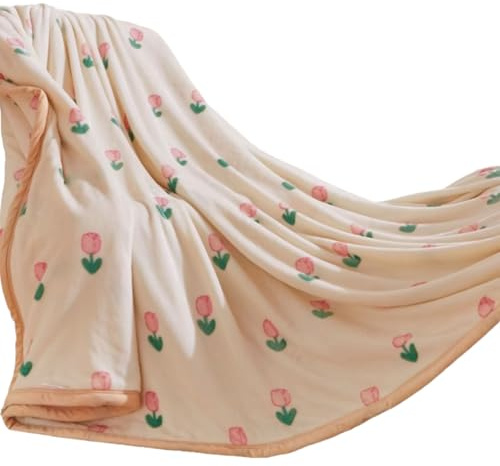 ZJTHY Coperta in Fibra Sintetica Coperta Traspirante Coperta Leggera traspirato Coperte Portatili Coperte Decorative per Tutta la Stagione Uso