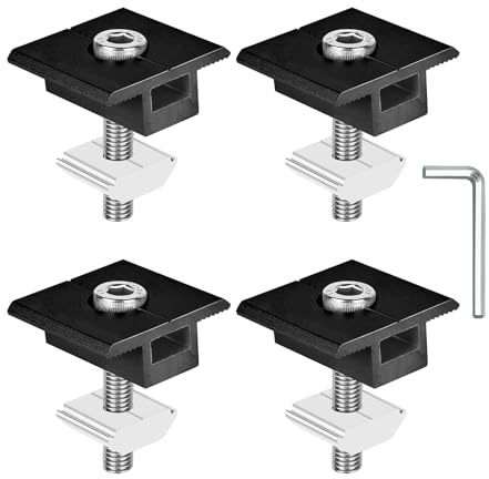 4 Stück Mittelklemme PV Modul 30mm Schwarz, Solar Halterung, Modulklemmen Solar, Aluminiumlegierung Halterung Solarpanel, Befestigung Solarmodul für Dächer, Böden, Camping, Wohnwagen