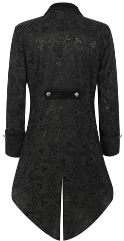 Frac Steampunk Medievale Vittoriano Giacca Steampunk Uomo Gothic Frack Giacca Vittoriana Costume Cosplay Smoking Medievale Passeggiata Cappotto Moda Capispalla Costumi Halloween Tailcoat Giacca