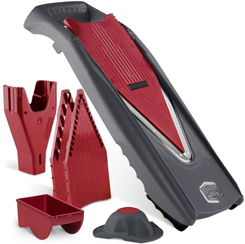 Börner by Reston Lloyd Mandoline Slicer Vital (Starter Set) • V-Slicer with 10 Cutting Styles & Safety Food Holder • Adjustable Kitchen Slicer & Dressing Function