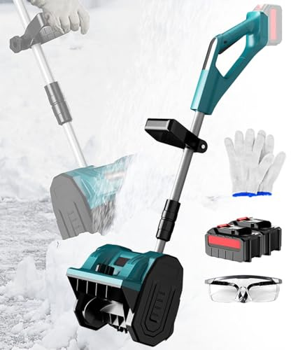 Home Electric Snow Shovel, Compact Handheld Snow Removal Equipment Outdoor Snow Thrower, 3-Way Chute Control, Cleaning Width Up To 30 cm, for Yard/Farm/Property 3000mAh-2batteries