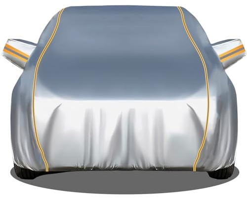 TaFblid All Weather Car Cover Made for MINI Classic Rover Mini Mark VI,Waterproof Outdoor Car Cover with Zipper Right,Full Exterior Covers Snow Breathable Scratch(Silver)