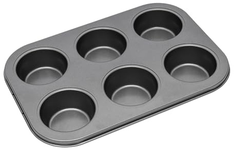 6 Cup Muffin Tray Nonstick | Cup Cake Trays for Baking Large | BPA Free & Dishwasher Safe Muffin Tins GreyMuffin & Cupcake Tins & Moulds for Cupcakes, Mini Pies, Yorkshire Puddings (6 Cup Muffin Tray)