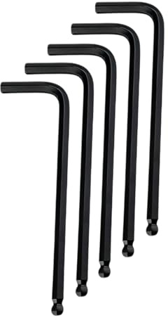 Kesiku 5PC Metric Allen Key Set, 2mm Ball End Small Alan Hex Key L-Shape Hexagon Wrenches Chrome Vanadium Steel Repairing Tool for Home Maintenance DIY