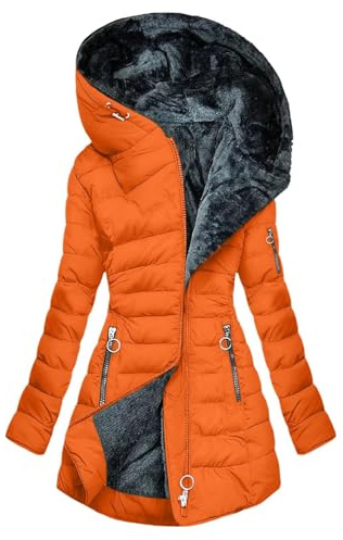 Genérico anorak mujer invierno Abrigo Mujer Invierno Chaqueta Con Capucha De Piel Sintética Cálido Acolchada Cortavientos Con Bolsillos Chaquetas Impermeable casaca