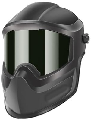 Tidevib Schweißhelm mit verstellbarer Kopfbedeckung und Schutzhaube für Innen- und Außenschweißen, Schwarz