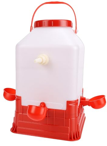 NOENNULL 10L Fjäderfävattnare Farm Chicken Waterer Plastskålmatare Automatisk Fjäderfävattnare med 4 Skålar, Stor Kapacitet Kycklingvattenmatare för Gården, Lätt Att Rengöra och