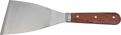 HAROMAC Malerspachtel aus Rosenholz, 80 mm, rostfreier Edelstahl, Rosenholzheft, Profi-Ausführung, Trockenbau, Farbspachtel, Abrennspachtel