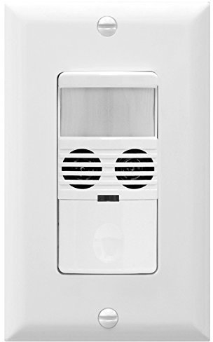 Enerlites MWOS-W Motion Sensor Switch, Ultrasonic and PIR Dual Technology, Occupancy Sensor, Motion Sensor Light Switch, NEUTRAL WIRE REQUIRED, Wall Plate Included, White