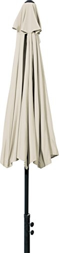 EASYmaxx Sonnenschirm halbrund | 270 x 140 x 235 cm | für Balkon und Terrasse | passgenau für Wände | mit praktischer Handkurbel und Sonnenschutz UV-Schutz 40+ | spendet Schatten