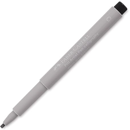 FABER-CASTELL 167972 Tuschestift Pitt Artist Pen Calligraphy, 2,5 mm, warmgrau III, grau, 1 Stück